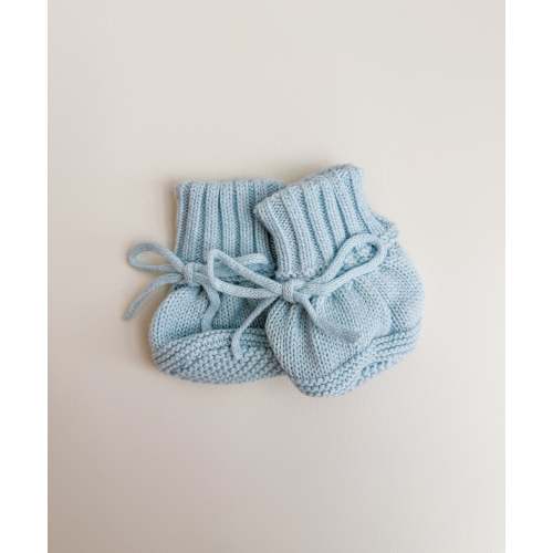 CUFF NEWBORN LACE BOOTIES - BABY BLUE