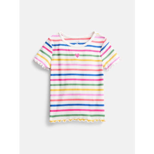 Wonder Nation Toddler Girls' Ribbed Tee with Short Sleeves, Sizes 18M-5T
