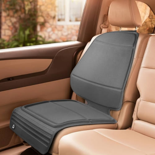 Munchkin Child Car Seat Protector, Elite Seat Guardian with Grime Guard Fabric, Dark Grey