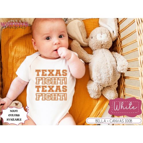 Game Day Ready Texas Football Baby Short Sleeve Bodysuit - UT Baby Clothes, College Football Season Apparel, Tailgate Gift, Baby Shower Gift