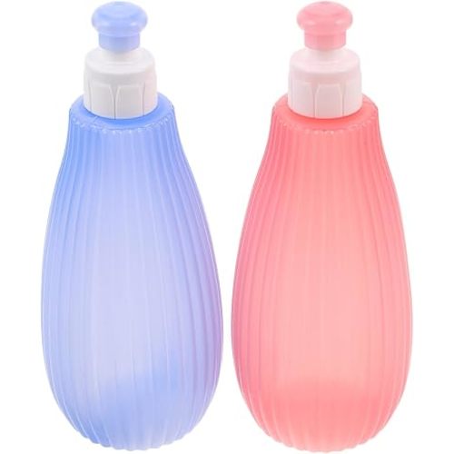 Abaodam 2pcs Bidet Spray Bottle Set for Infants – 350ml Portable Handheld Bum Cleaner with Soft Pink and Blue, Reusable Private Parts Cleaning Tool for Travel and Daily Care