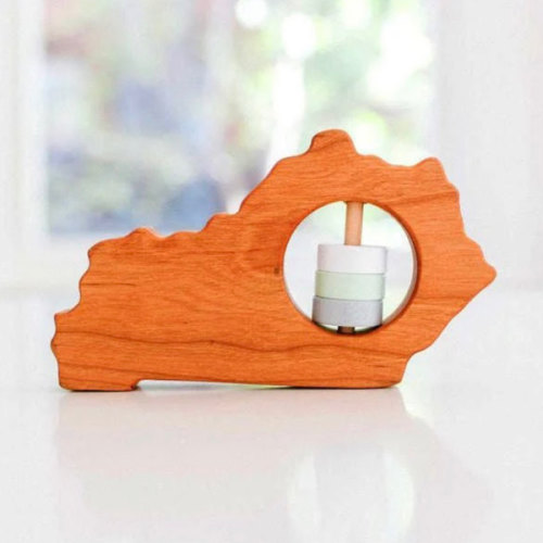 Kentucky State Wooden Baby Rattle