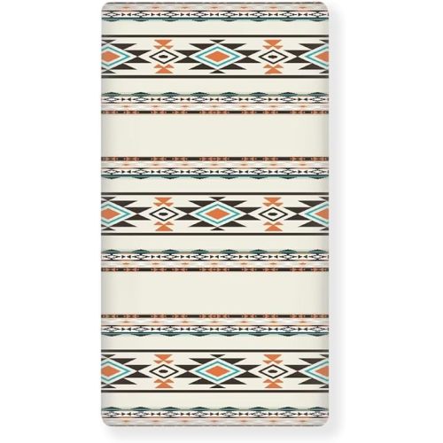 Western Crib Sheets for Baby,with Elastic Band,Stylish Pack and Play Sheets Girl,Stylish Western Nursery Decor,Aztec Lozenge Pattern