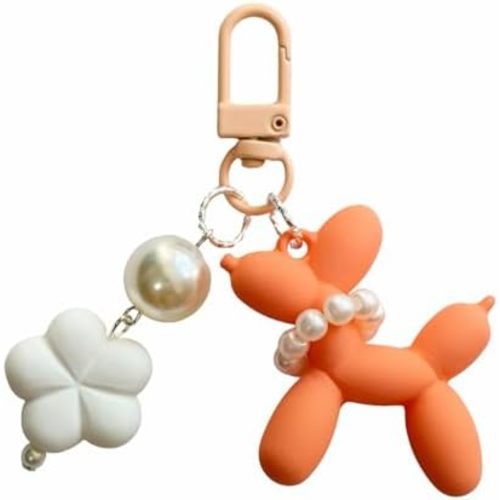 Meefisher Jelly Balloon Dog Keychain Bag Charms for Women, Cute Kawaii Key Chains Accessories for Car Keys Backpack
