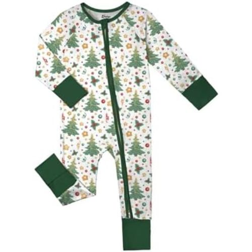 Weiwei Pajamas for Baby Boys & Girls, Viscose from Bamboo Footie Pajamas Convertible Newborn Sleeper, Zipper Onesie 0-24M,YKK