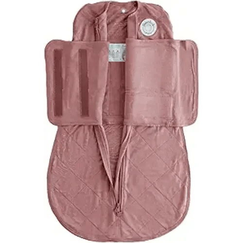 Dreamland Baby Bamboo Viscose Swaddle Blanket (0-6 months). 1.0 TOG Ultra Soft Swaddle Blanket w/Built in Band. 97% Viscose, 3% Spandex (Rose). Mom-Owned US Business, Premium Materials