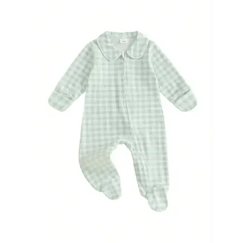 Newborn Baby Boy Romper Coming Home Outfit Infant Long Sleeve One Piece Jumpsuit Fall Winter Clothes Doll Collar Long Sleeve Zipper | SHEIN USA