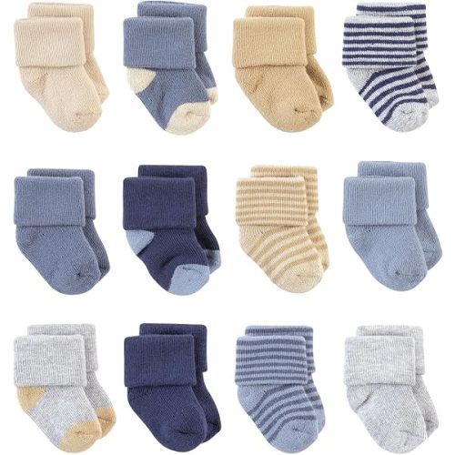 Hudson Baby Basics Unisex Baby Cozy Terry Baby Sock 12-Pack