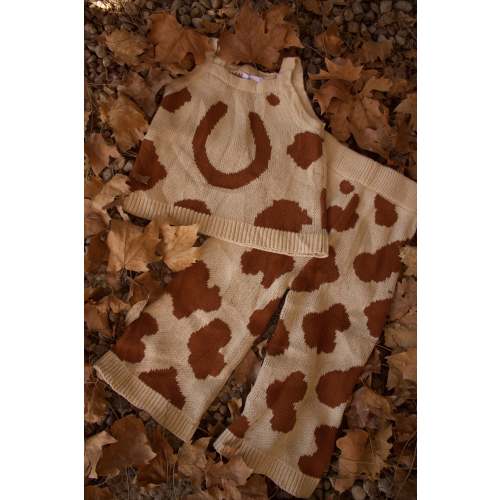 Two-piece knit horse shoe