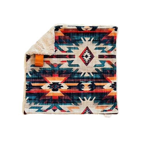 Mexican Minky Lovey for Babies, Southwest Lovey Blanket, Personalized Baby Gift