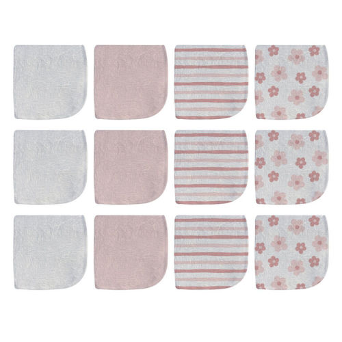 Kidiway - 12 Pack Washcloths - Pink