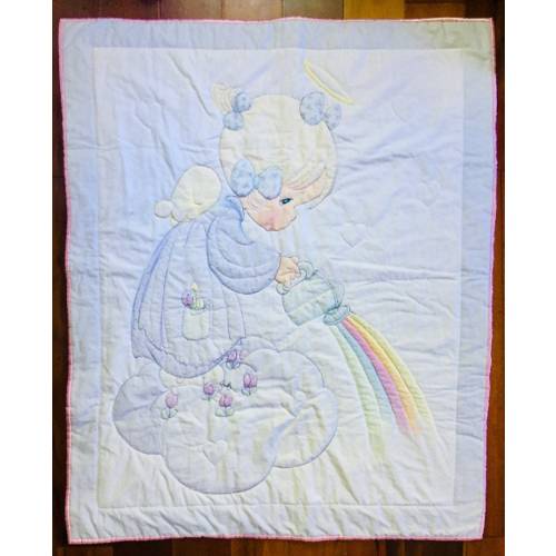 Precious Moments Rainbow Quilt, Baby Girl Blanket