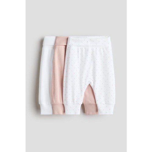 3-pack Foldover-waist Trousers, 0-3M