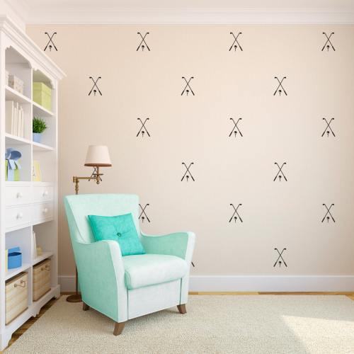 Golf Pattern Repeatable Sports Decal - Pattern Designs - Wall Decal Custom Vinyl Art Stickers for Homes, Playrooms, Kid rooms, Offices