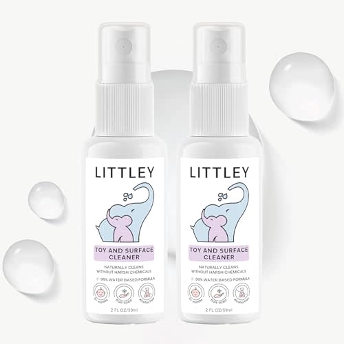 Littley Toy & Surface Cleaner | 2 Pack | Alcohol-Free HOCl Spray for Baby Toys & High-Touch Surfaces | Fragrance-Free Formula | Gentle Cleaning for Everyday Messes | 2 oz