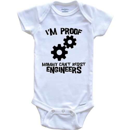 Really Awesome Shirts I'm Proof Mommy Can't Resist Engineers Funny Engineering One Piece Baby Bodysuit