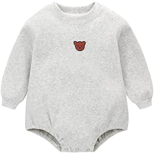 famuka Baby Romper Sweatshirt Cotton Spring Autumn Clothes Boys Girls One Piece Bodysuit