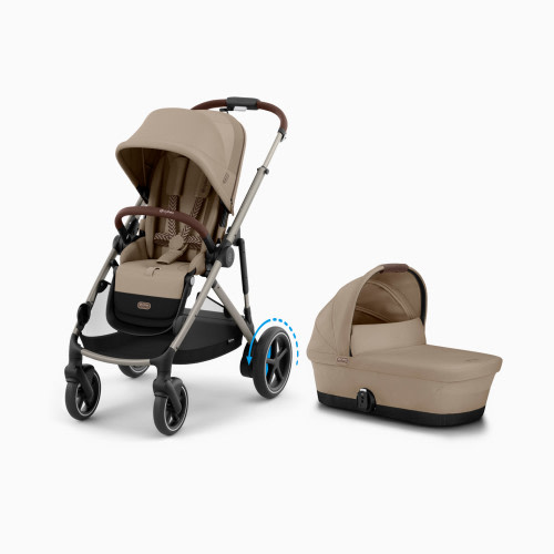 Cybex e-GAZELLE S Stroller + GAZELLE S Cot Bundle - Almond Beige