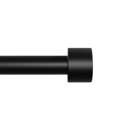 Style Selections Lola 28-in to 48-in Matte Black Steel Single curtain rod with Finials