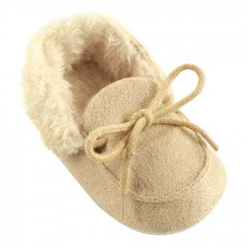 Luvable Friends Baby Girl Moccasin Shoes, Beige, 0-6 Months