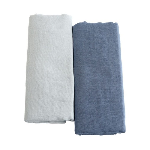 Sundae Muslin Wraps Pack of 2 in Blueberry