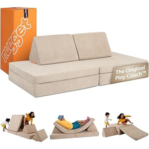 Nugget - The Original Play Couch for Kids - Modular Foam Children's Sofa for Playroom, Imagination, & Creative Open Ended Play - Washable & Convertible Playroom Furniture, Dunebuggy