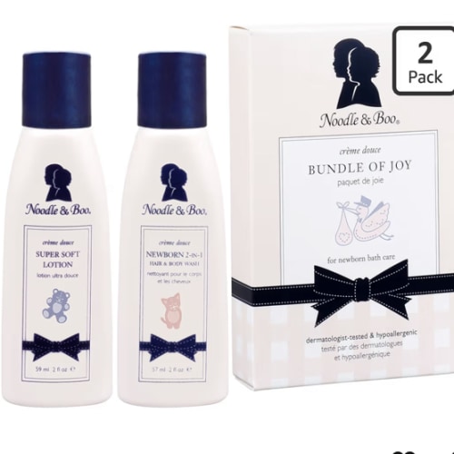 Noodle & Boo Bundle of Joy Newborn Baby Gift Set ; Newborn 2-in-1 Hair & Body Wash, Super Soft Baby Lotion