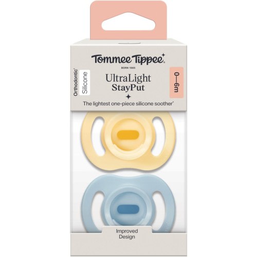 Tommee Tippee Ultra Light Soother 2 Pack 0-6 Months - Assorted*