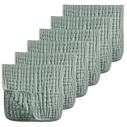 Amazon.com: Muslin&nbsp;Burp&nbsp;Cloths&nbsp;100%&nbsp;Cotton&nbsp;Muslin&nbsp;Cloths Large 20''x10'' Extra Soft and Absorbent 6 Pack Baby Burping Cloth for Boys and Girls by Looxii (Dark Green) : Baby