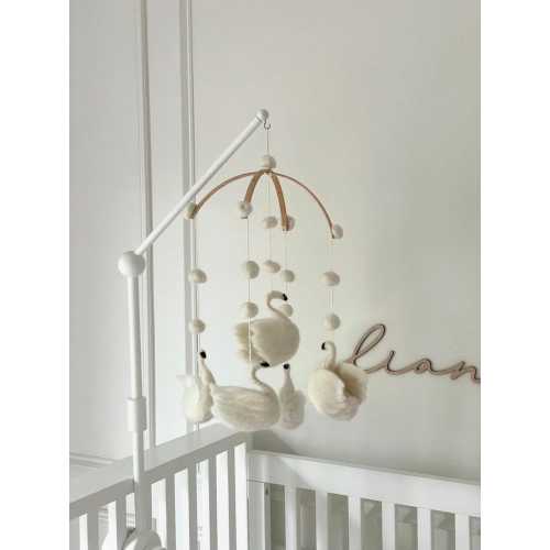Swans handmade baby molile felt mobile vintage swan baby mobile
