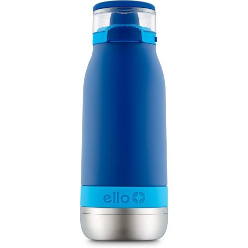 Ello Emma 14oz Vacuum Insulated Stainless Steel Kids Water Bottle with Straw and Built-in Carrying Handle and Leak-Proof Locking Lid for School Backpack, Lunchbox and Outdoor Sports