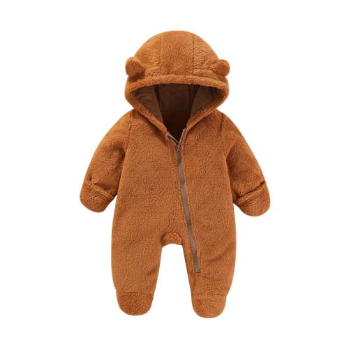 Timegard Baby Onesie Unisex Newborn Baby Winter Fleece Zip up Footies Rompers Toddler Cute Hoodies Clothes