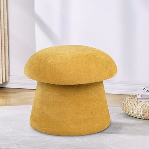 Crestview Collection , 15" Foot Stool Ottoman with Storage, Spice Yellow