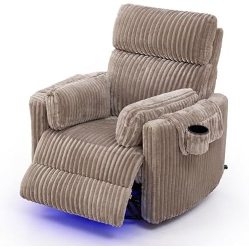 Dual Motor Power Recliner Chair, Swivel Glider Chair for Nursery