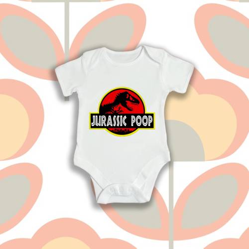 Jurassic Poop Dinosaur Bones Theme Cotton & Baby Grow Body Suit Vest Short Sleeves Soft Feel Meme Gift 0-3 3-6 6-12 12-18 Months