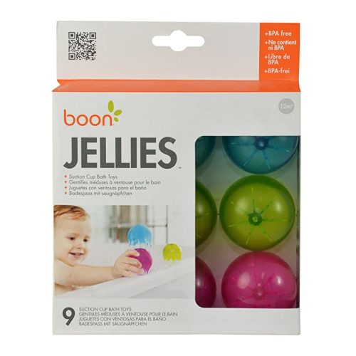 Boon JELLIES Suction Cup Bath Toys - Baby Sensory Toys - Multicolored - Ages 12 Months and Up - 9 Count