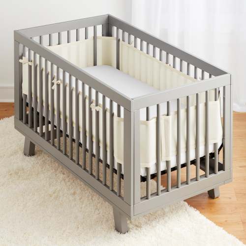 Breathable™ Mesh Liner for Full-Size Cribs, Classic 3mm Mesh, Natural Ecru (Size 4FS Covers 3 or 4 Sides)