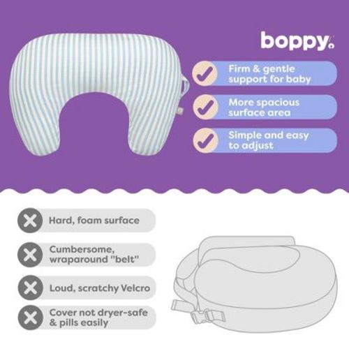 Boppy New Nursing Pillow - Vintage Blue Stripes