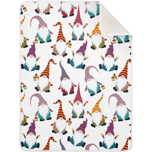 Swaddle Blanket for Cute Cartoon Gnomes Baby Receiving Blanket Muslin Baby Swaddles Soft Cotton Breathable Nursery Blankets for Unisex Boys and Girls 30x40 Inch