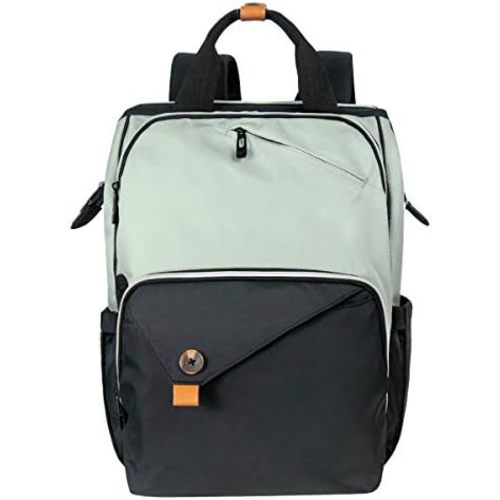 Hap Tim Diaper Bag Backpack,Large Capacity Travel Back Pack Maternity Baby Nappy Changing Bags, Double Compartments with Stroller Straps,Waterproof,Grey Black(US7340-GB)