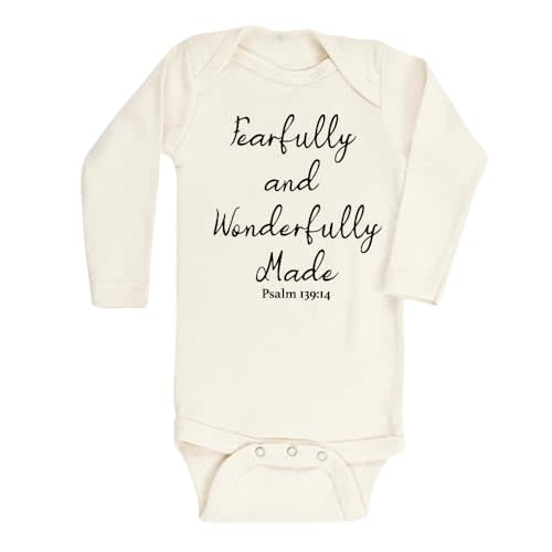 Fearfully and Wonderfully Made Religious Baby Bodysuit Premium Custom Baby Clothes Baby Announcement Newborn Outfit Shirt