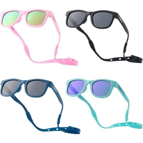 Polarized Baby Sunglasses With Strap - Unbreakable Flexible Infant Sunglasses For Toddlers Newborns 0-24 Months