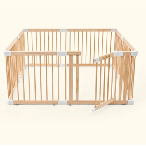 HARPPA Grovi Wooden Baby Gate Playpen | Non-Toxic Foldable DIY Adjustable Play Yard for Infants & Toddlers – Natural Finish Baby Fence for Small & Large Spaces