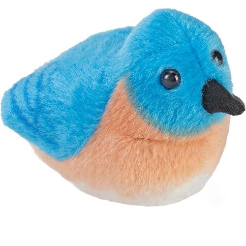 Wild Republic Audubon Birds Eastern Bluebird Plush with Authentic Bird Sound, Stuffed Animal, Bird Toys for Kids and Birders