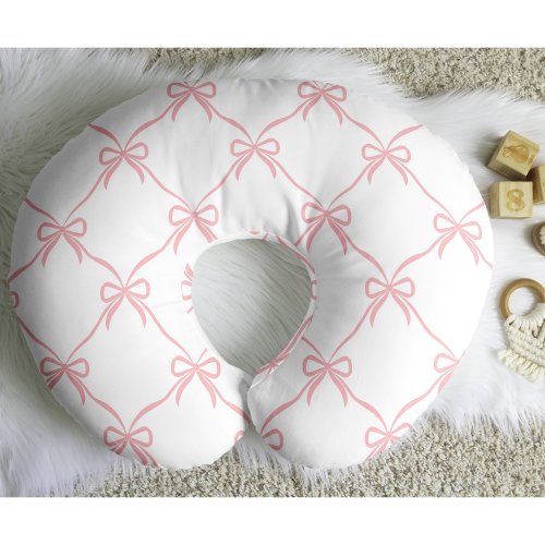 Sweet Jojo Designs Pink Bows Girl Nursing Breastfeeding Pillow Cover Case (Pillow Not Included)- for Ballerina Ballet Collection