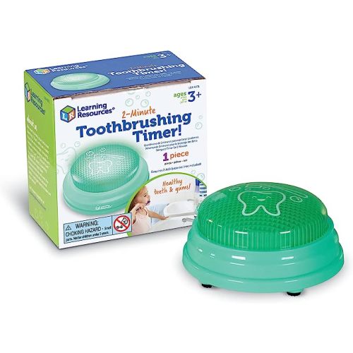 Learning Resources 2-Minute Toothbrushing Timer - 1 Piece, Age 3+ Kids Dental Health, Toddler Toothbrush, Toddler Timer Bathroom, Timer for Kids