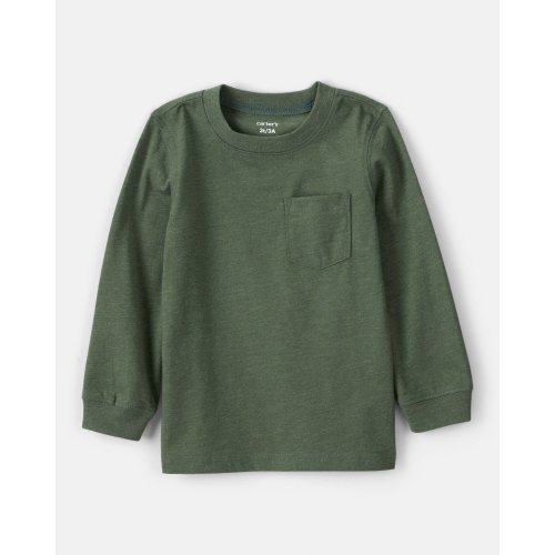 Baby Boy Long-Sleeve Pocket Tee - Dark Green - Carter's | Carter's