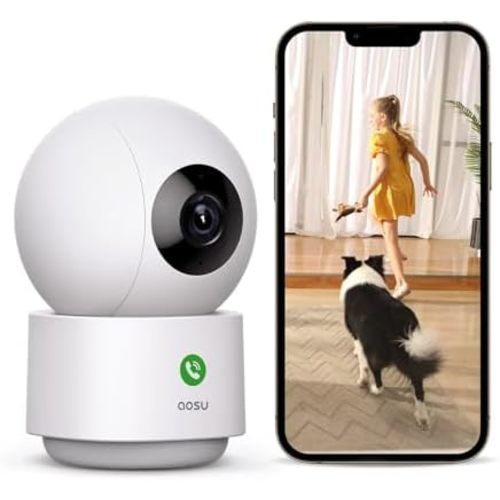 aosu 2K Indoor Camera,Baby Monitor for Home Security with 2.4GHz WiFi only