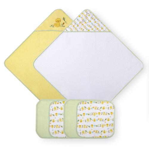 Koala Baby Neutral Yellow Duck 2 Pack Towel and 4 Pack Washcloth Set