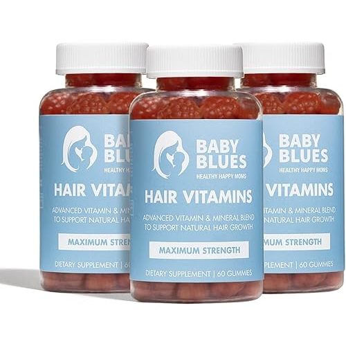 Baby Blues Postpartum Hair Loss Vitamins - Full Hair Cycle Pack - with Biotin, Collagen, & Folate